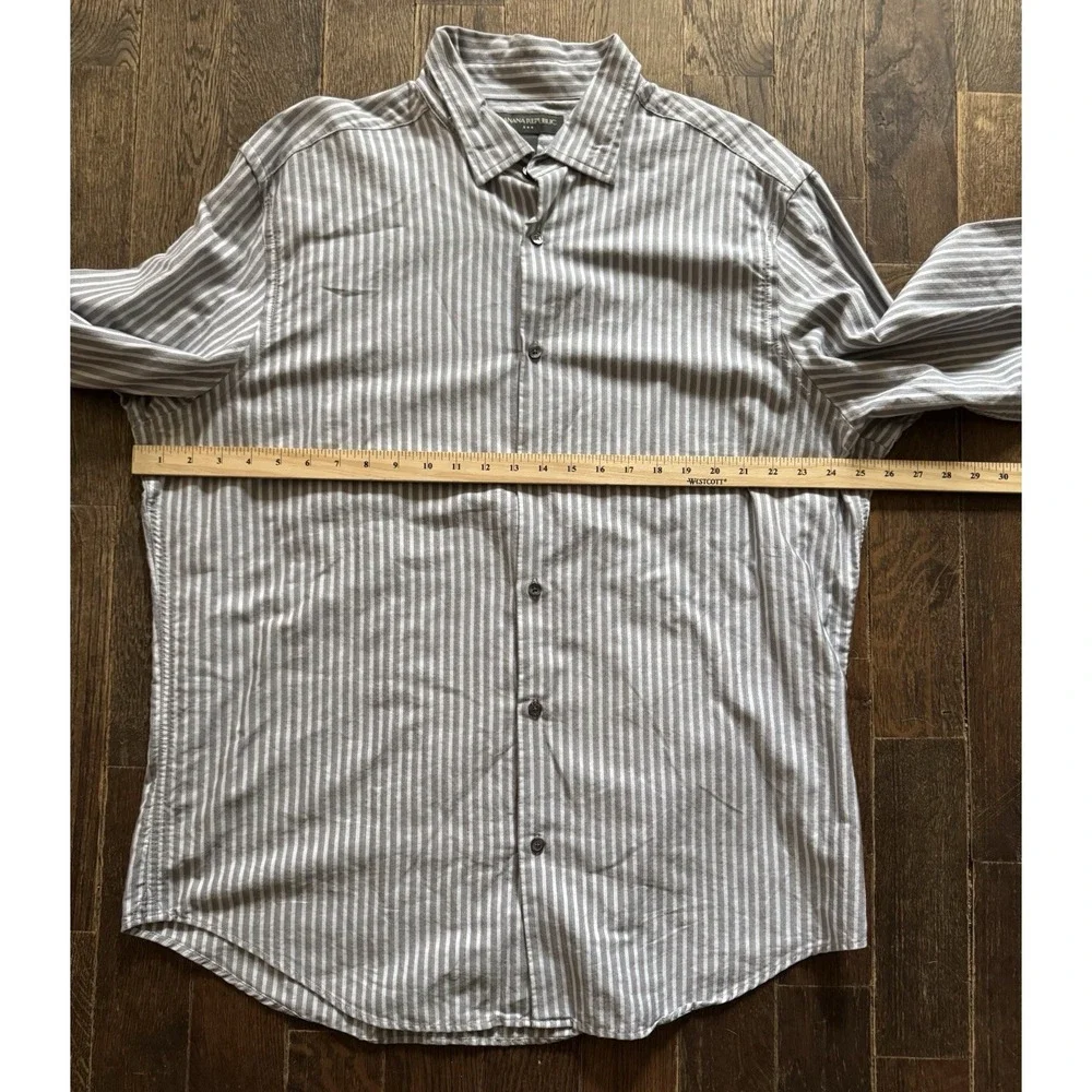 Banana Republic Button Up Mens XXL Multicolor Excellent Striped Slim Fit Cotton‎
